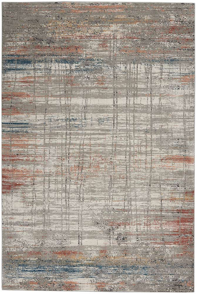Rustic Textures RUS12 Grey Multi Abstract Rug