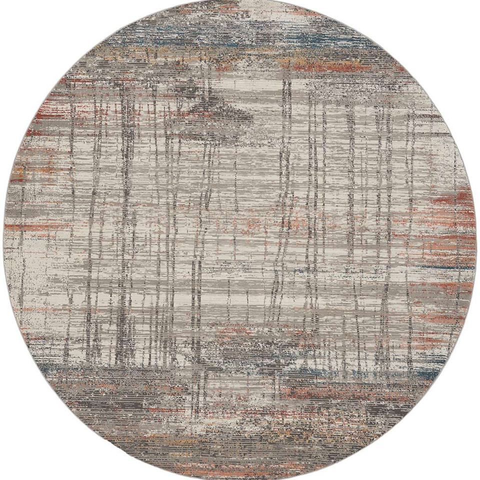 Rustic Textures RUS12 Grey Multi Abstract Rug