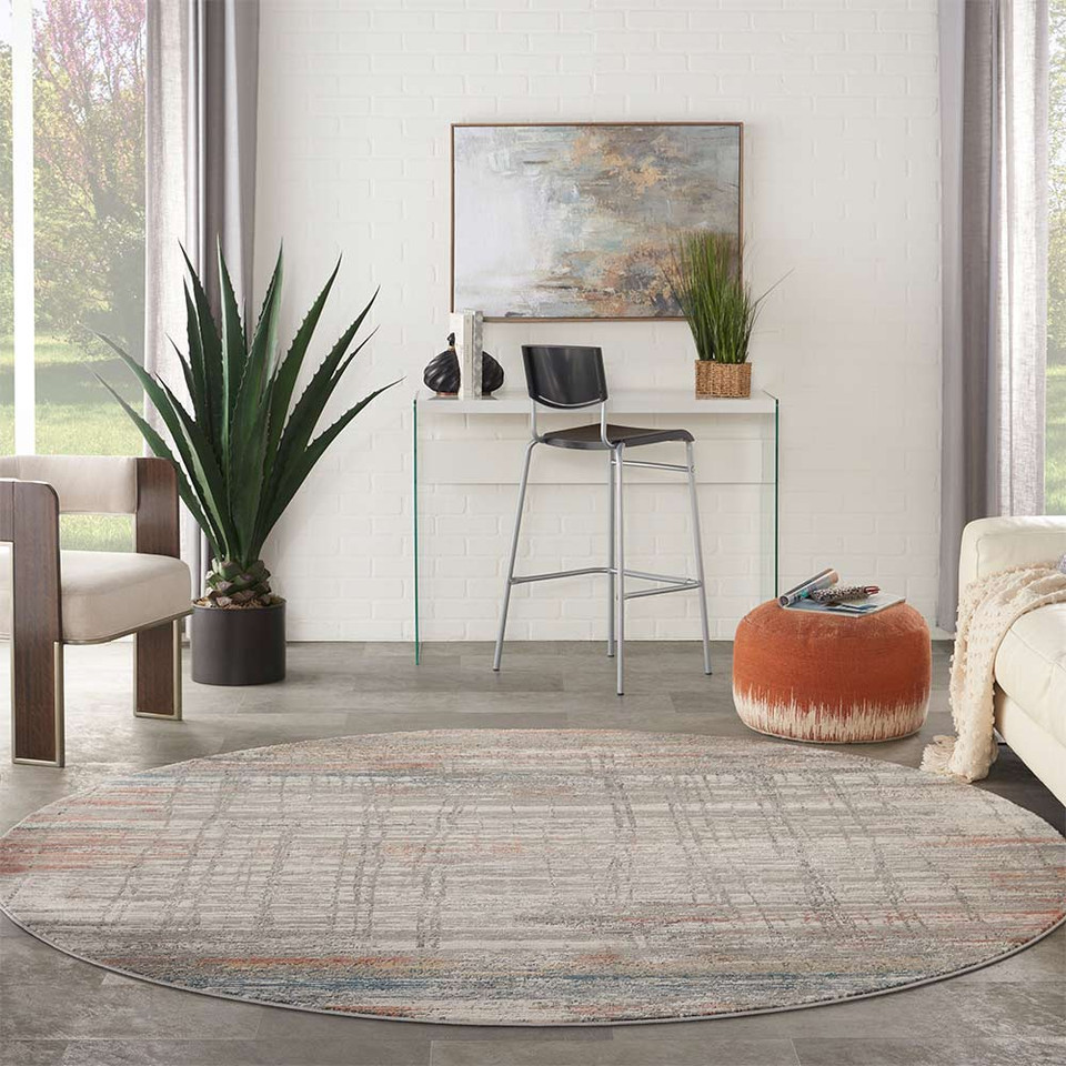 Rustic Textures RUS12 Grey Multi Abstract Rug
