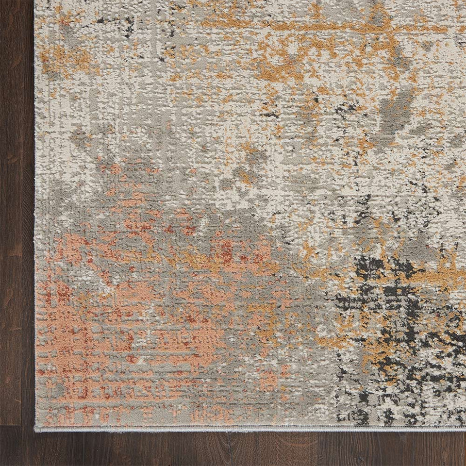 Rustic Textures RUS13 Grey Blue Abstract Rug