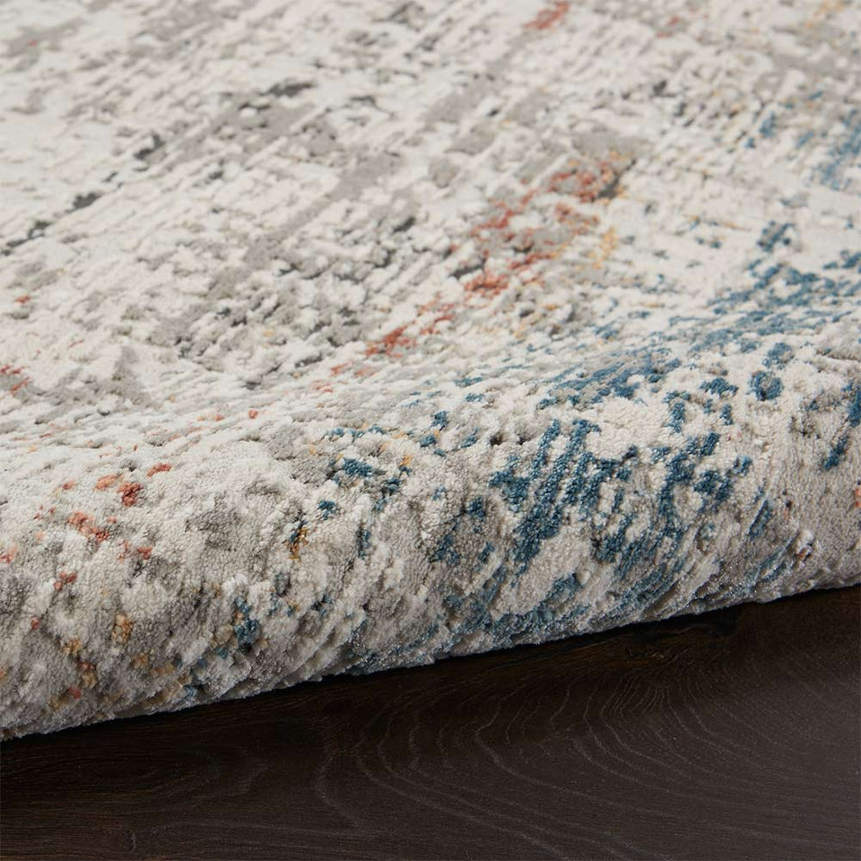 Rustic Textures RUS14 Light Grey Multi Abstract Rug