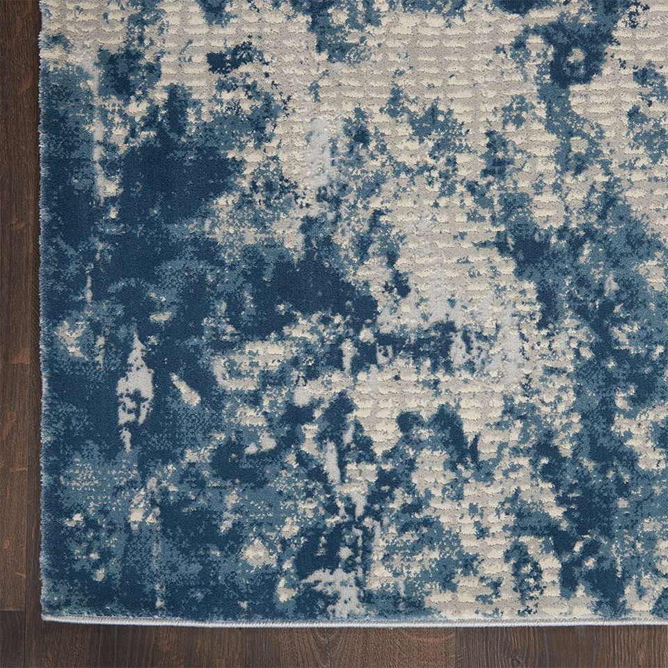 Rustic Textures RUS16 Grey Blue Abstract Rug