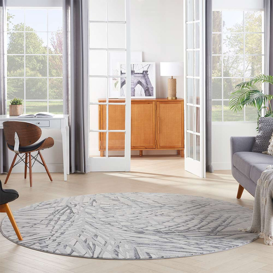 Rustic Textures RUS17 Ivory Grey Abstract Rug