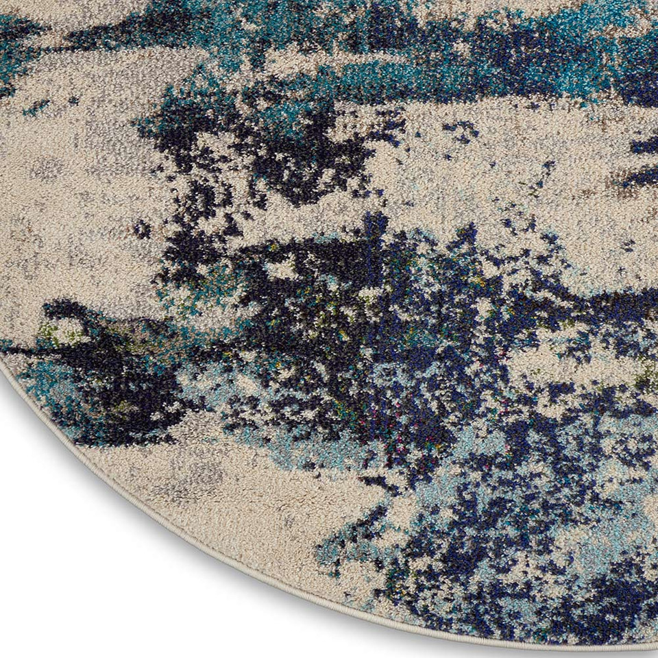 Celestial Ivory Teal Blue CES02 Rug