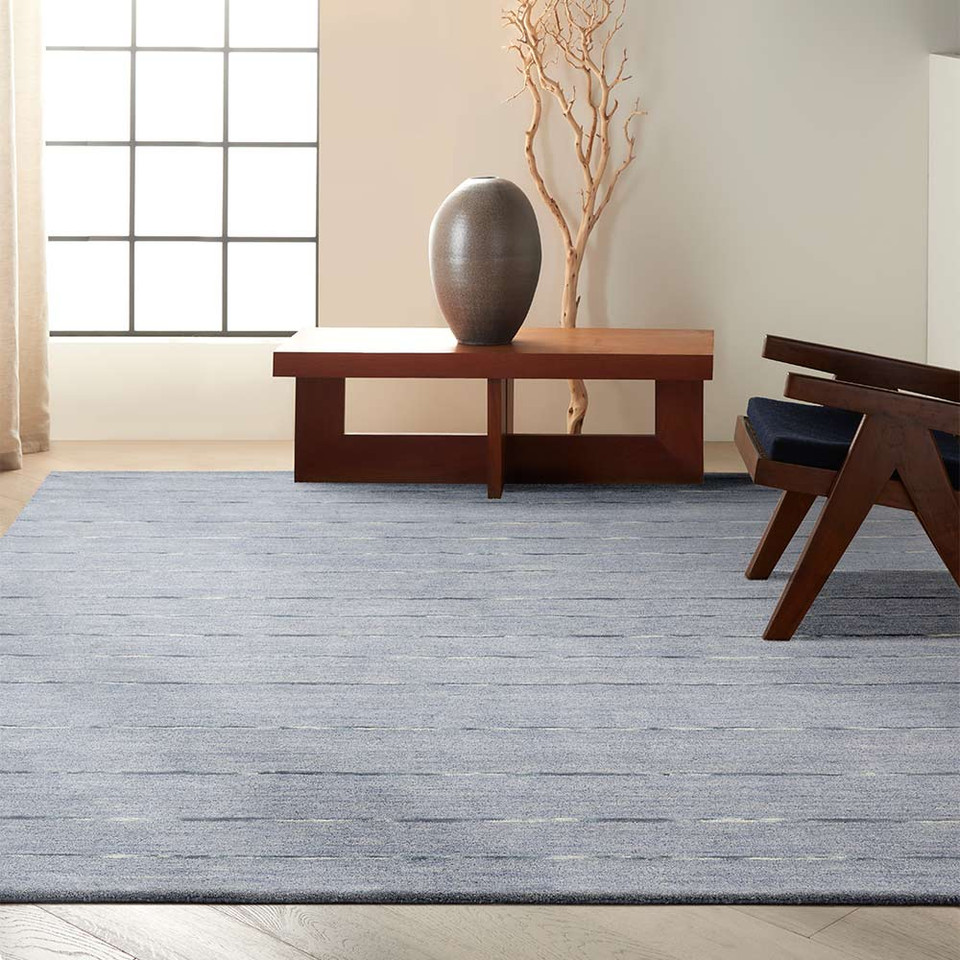 Calvin Klein Ck400 Halo Hal01 Denim with Beige Stripes  Rug
