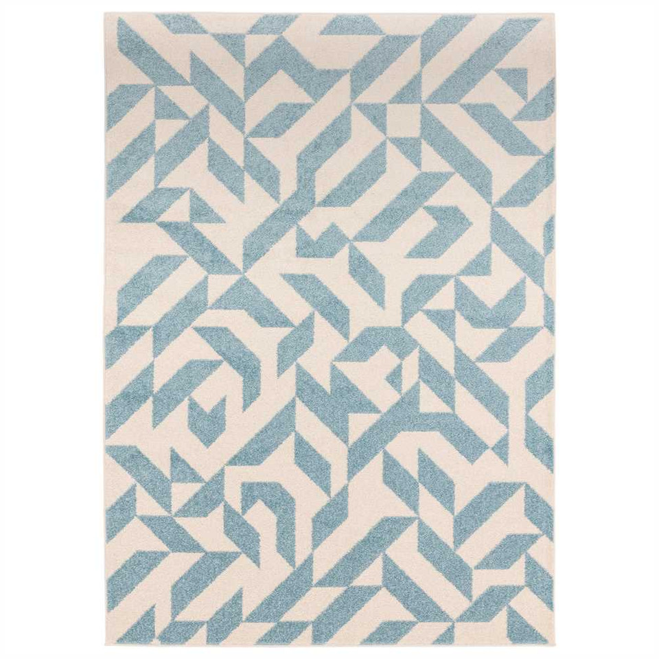 Muse Rug 03 Geometric Cream Blue