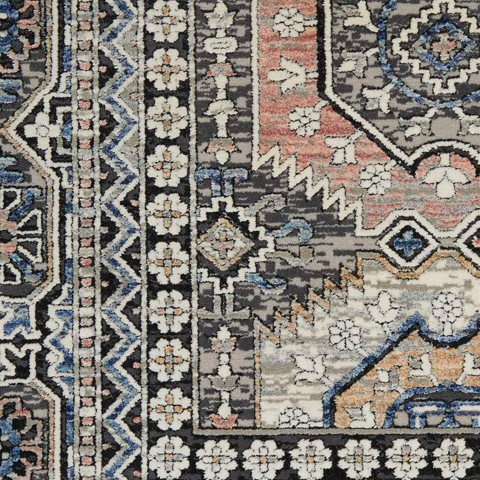 Grey Navy Traditional Rug STN09