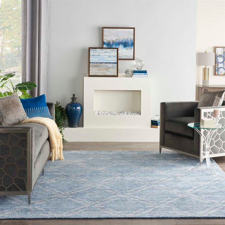 Blue Ivory Modern Rug Venosa VSN01