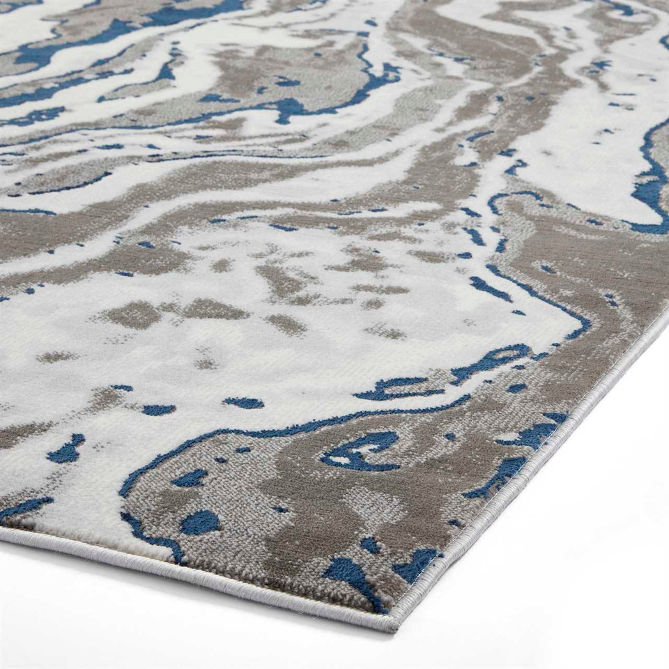 Grey Navy Rug Abstract Apollo GR584