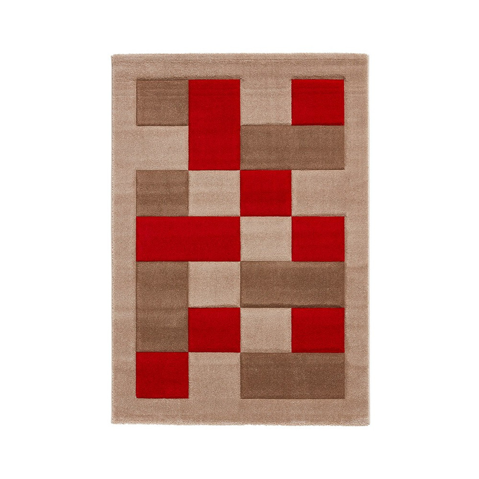 Modern Brooklyn Rug BRK04 Beige Red