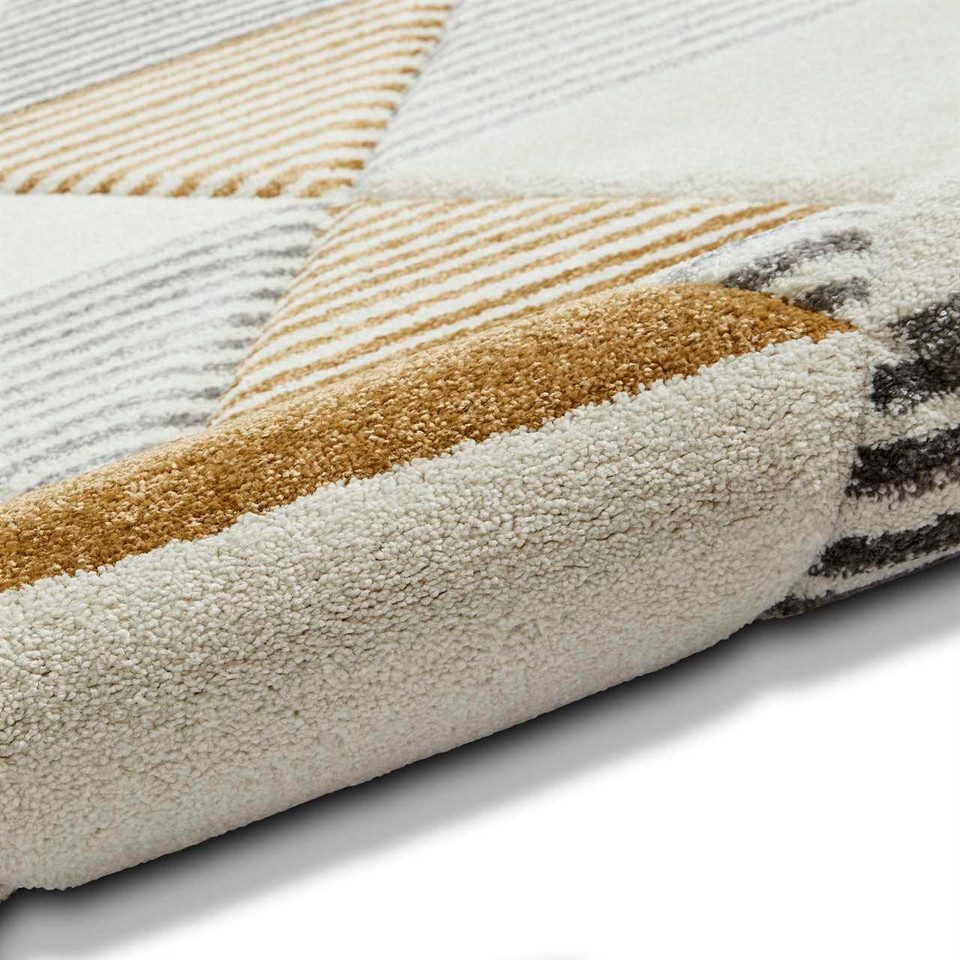 Geometric Rug Brooklyn BRK15 Grey Yellow
