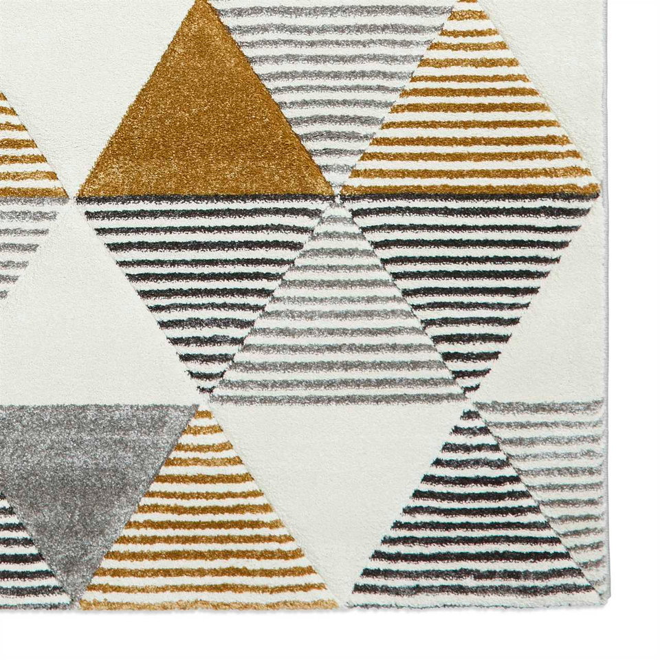 Geometric Rug Brooklyn BRK15 Grey Yellow