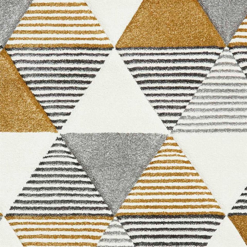 Geometric Rug Brooklyn BRK15 Grey Yellow