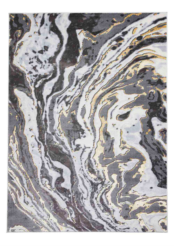 Grey Gold Rug Abstract Apollo GR584