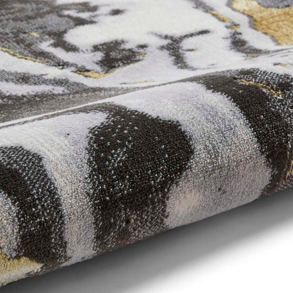 Grey Gold Rug Abstract Apollo GR584
