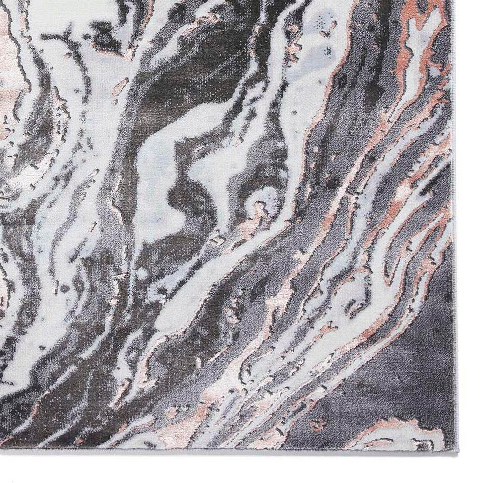 Grey Rose Abstract Rug Apollo GR584