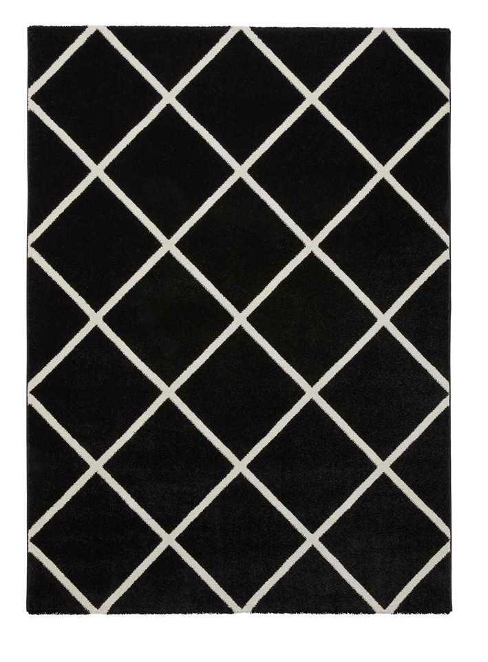 Geometric Rug Brooklyn BRK35 Black White