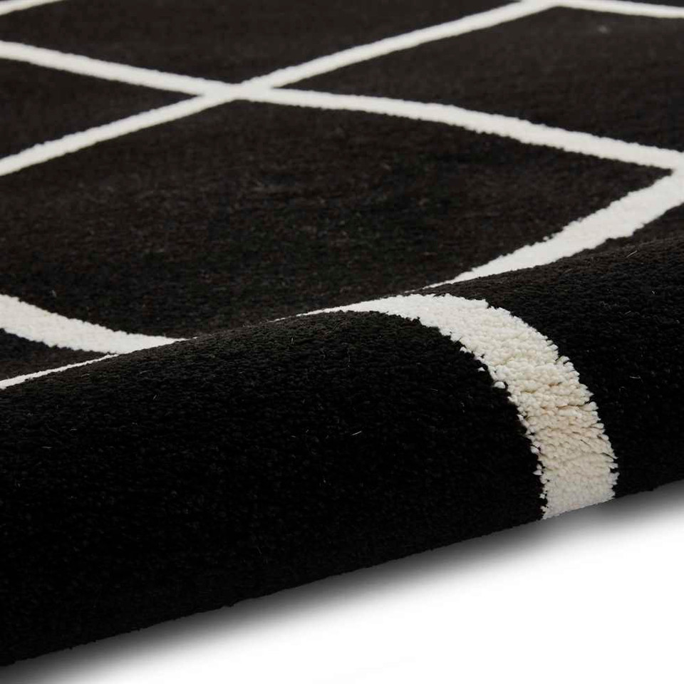 Geometric Rug Brooklyn BRK35 Black White
