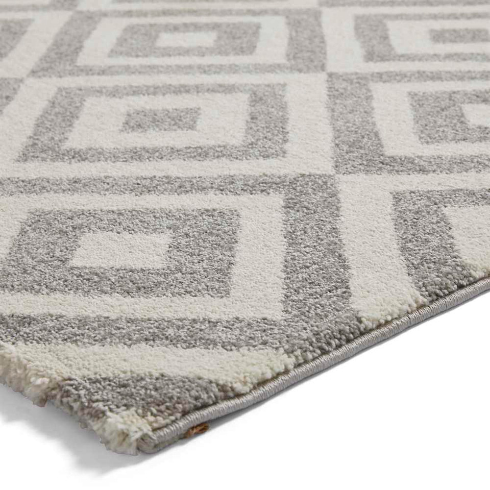 Geometric Rug Brooklyn BRK89 Grey White