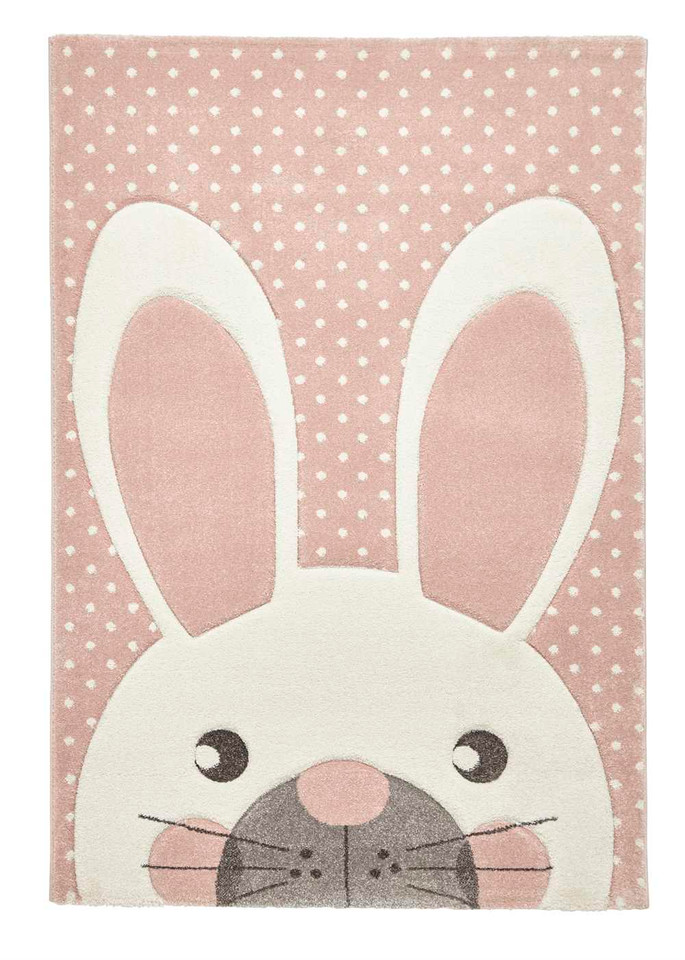 Large Pink Rabbit Rug for Kids