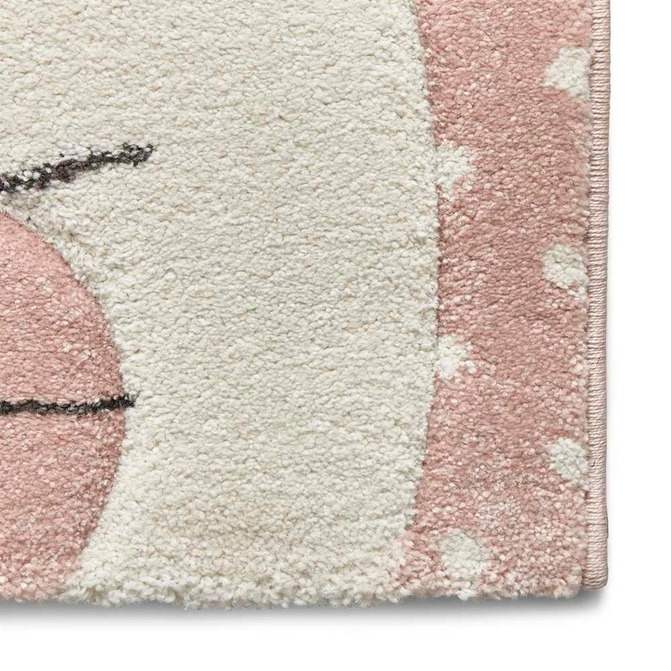 Large Pink Rabbit Rug for Kids