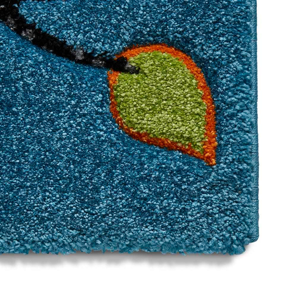 Large Kids Owl Rug in Blue