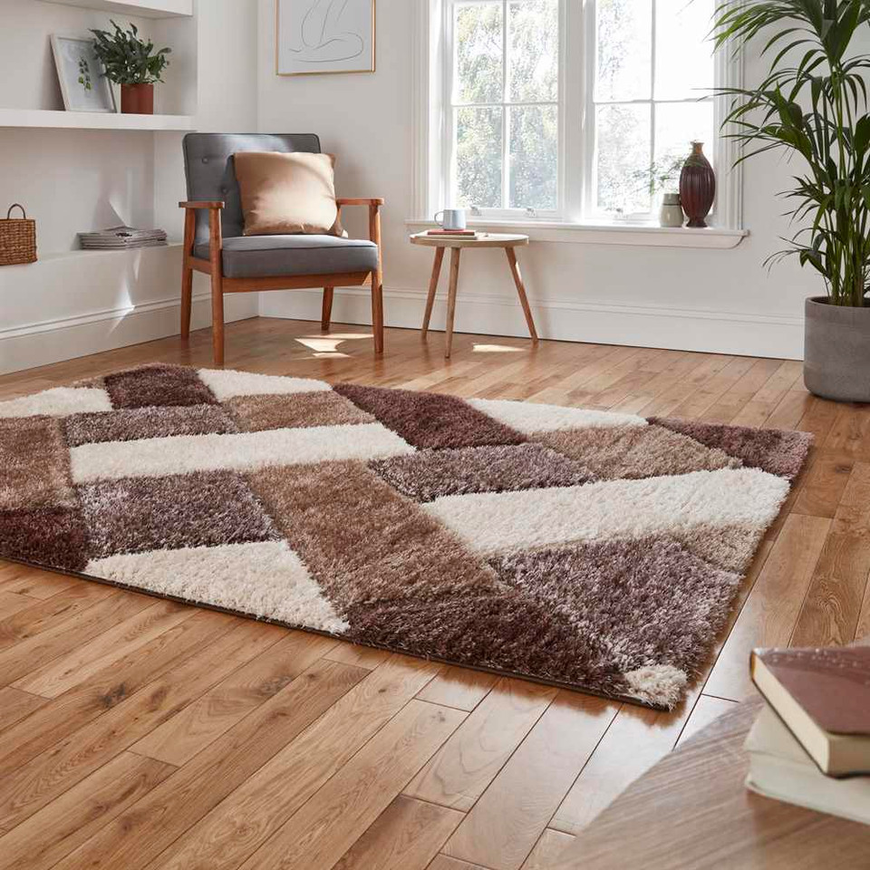Silky Rug Beige Brown Olympia 2239