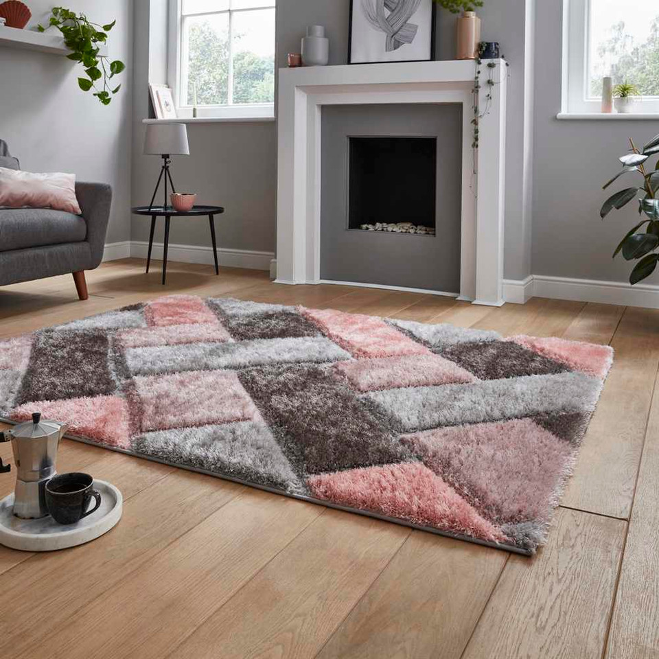 Silky Rug Grey Pink Olympia 2239