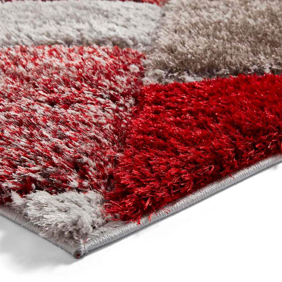 Silky Rug Grey Red Olympia 2239
