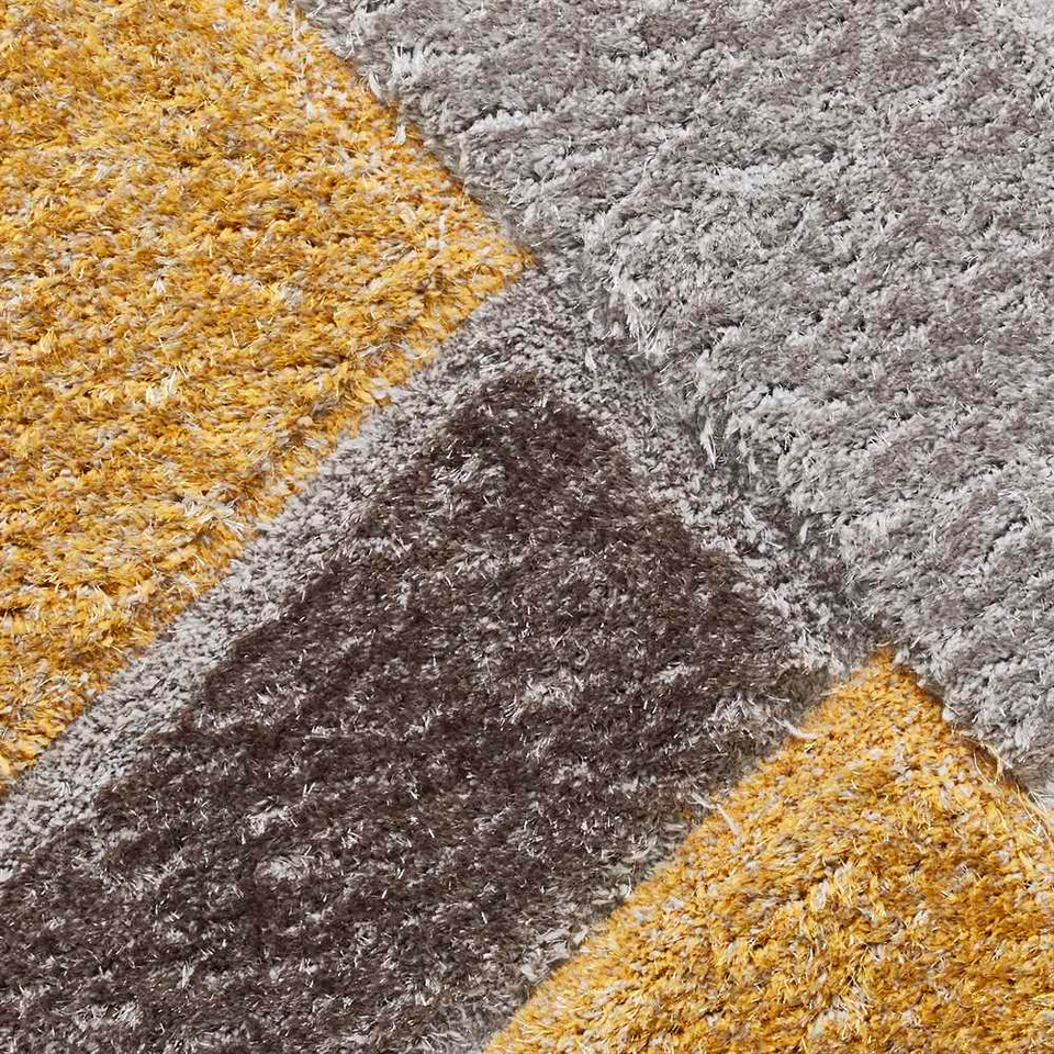Silky Rug Grey Yellow Olympia 2239
