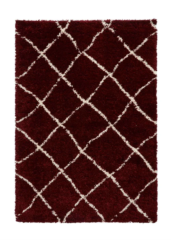 Scandi Berber Rug Red Cream G257