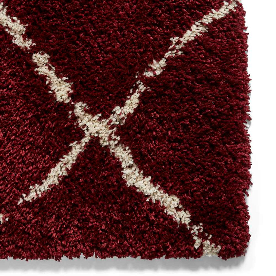 Scandi Berber Rug Red Cream G257