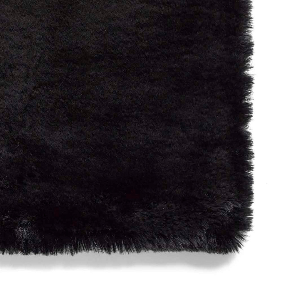 Thick Fluffy Rug Super Teddy Black