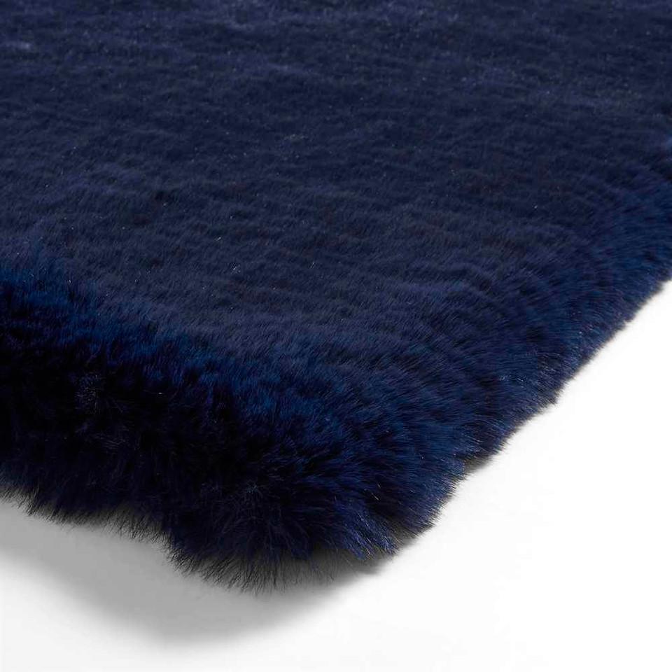 Thick Fluffy Rug Super Teddy Navy