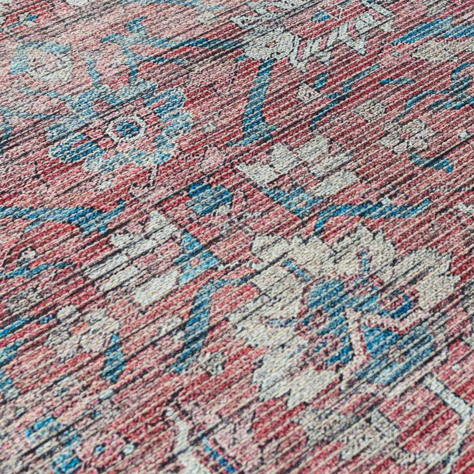 Red Blue Persian Washable Rug Kaya Mona KY10