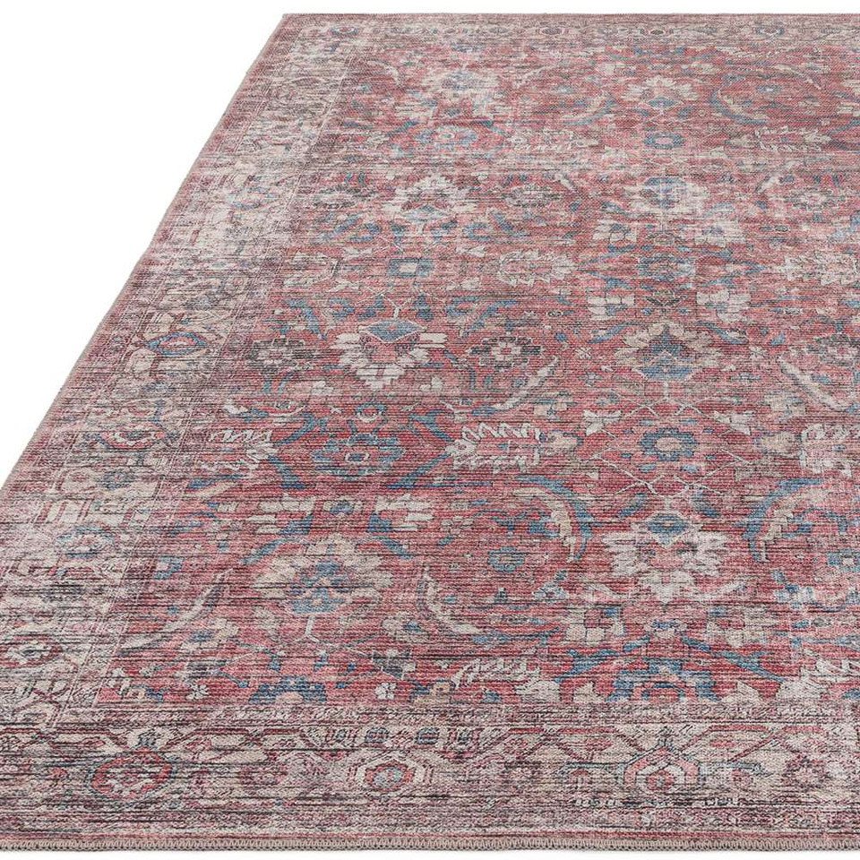 Red Blue Persian Washable Rug Kaya Mona KY10