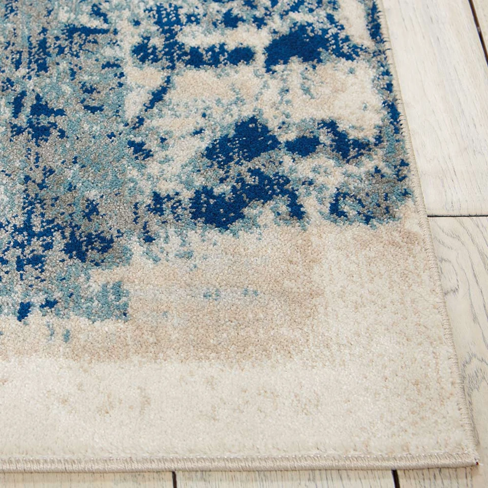 On Sale Abstract Maxell Rug MAE16 Ivory Blue 282x389cm