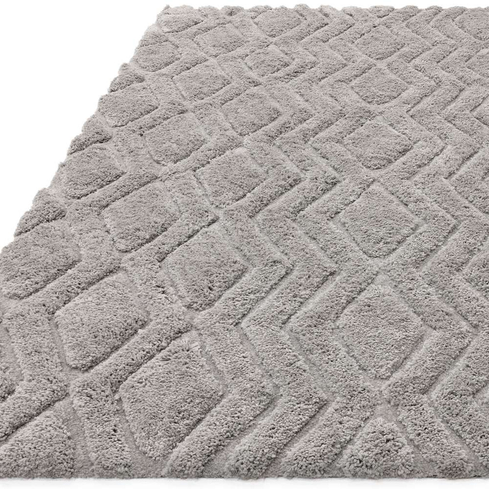 Harrison 3D Shag Silver Rug 120x170cm