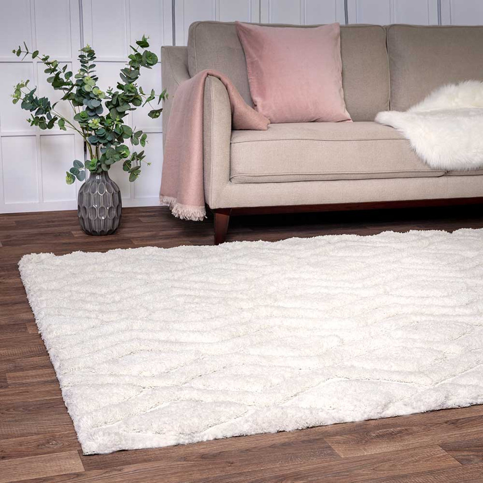 Harrison 3D Shag Rug Off White
