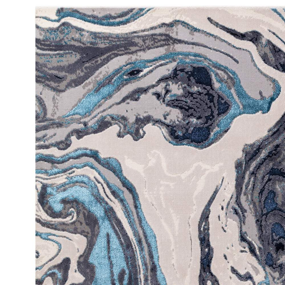 Aurora AU18 Ocean Marble Rug Electric Blue