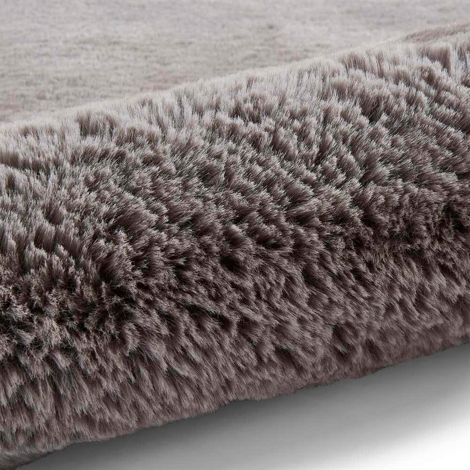 Thick Fluffy Rug Super Teddy Grey 60x120cm