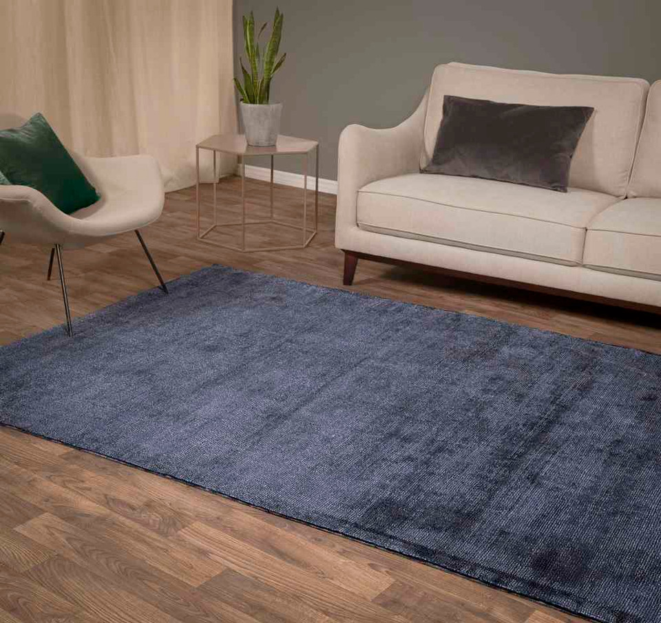 Aston Pale Navy Plain Rug