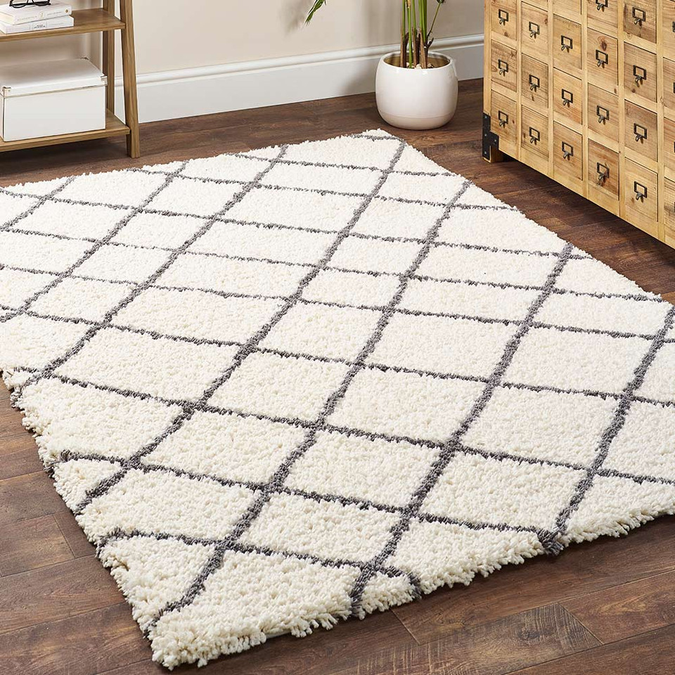 Origins Artisan Diamond White Grey Moroccan Rug