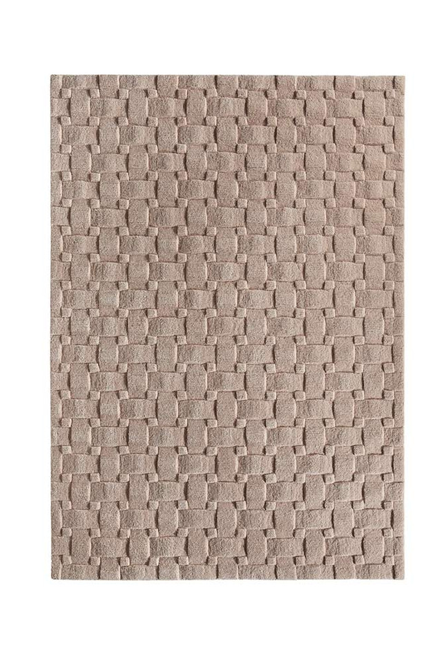 Origins Basketweave 3D Blush Chunky Wool Rug