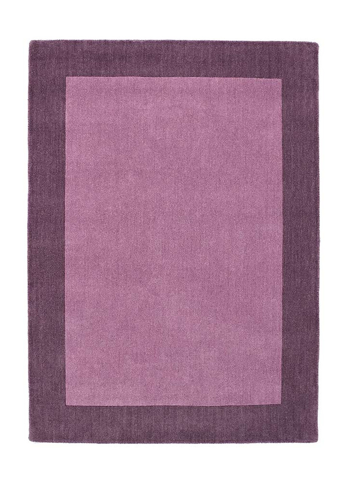Origins Borders Mauve Plain Wool Rug
