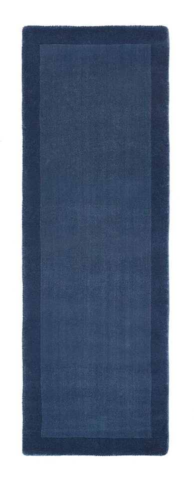 Origins Borders Navy Plain Wool Rug