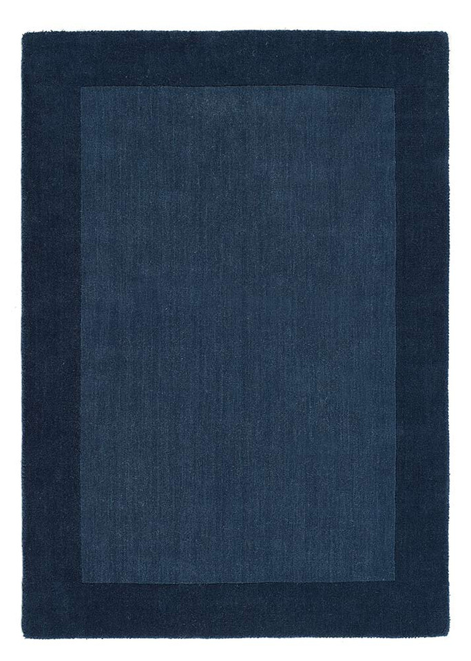 Origins Borders Navy Plain Wool Rug