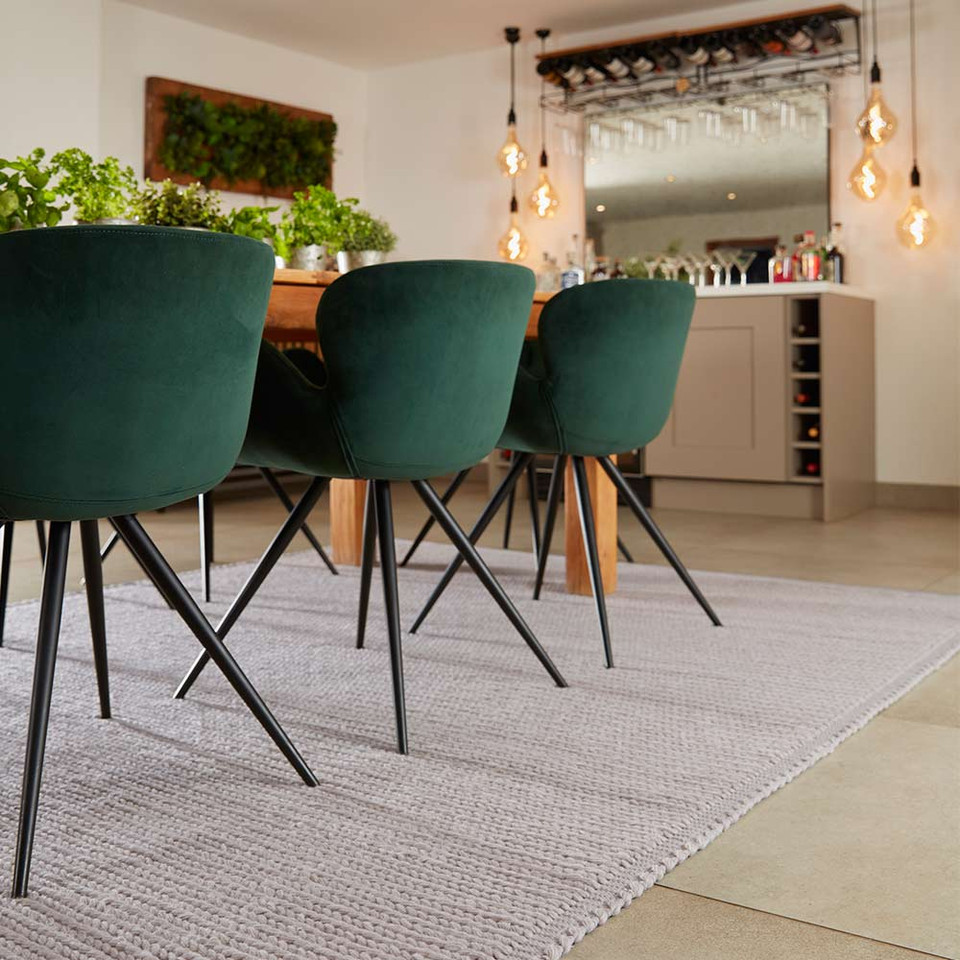 Origins Cable Warm Grey Wool Weave Rug