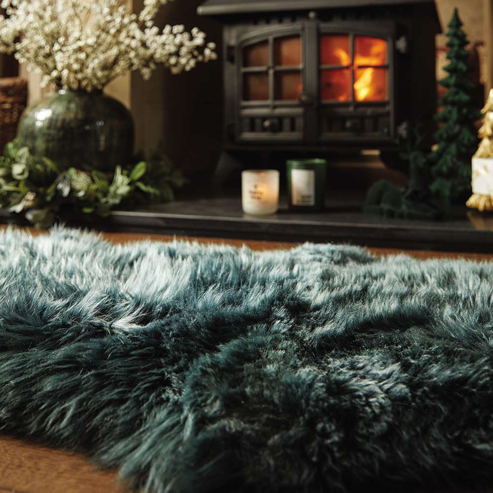Origins Genuine Sheepskin Forest Green Rug