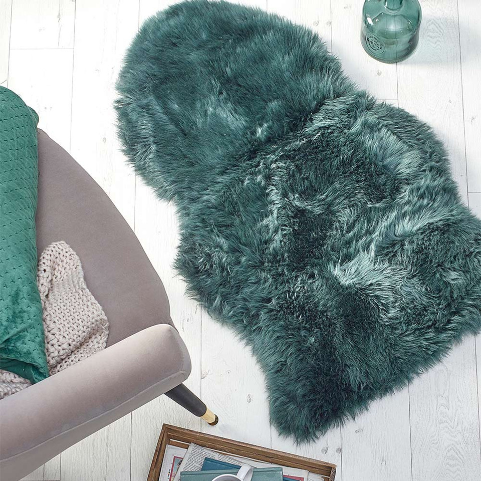 Origins Genuine Sheepskin Forest Green Rug